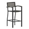 Flash Furniture Patio Bar Stool with Gray Wash Slats and Armrests XU-DG-HW6036B-ARM-GY-GG - alternate 7